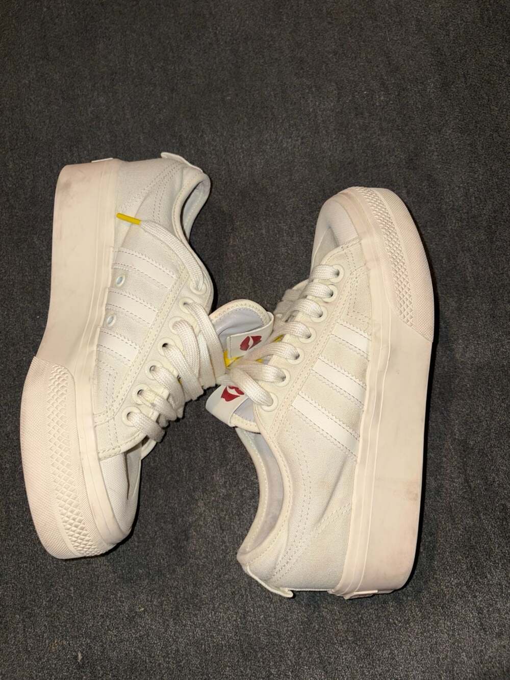 Adidas Nizza Platform women’s  Size 8.5 Off White Canvas Sneakers